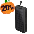 Goobay Schnell Solar Powerbank 20000mAh - USB-C, USB - Schwarz