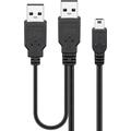 Goobay Mini USB Y-Kabel - 0.6m - Schwarz