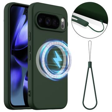 Google Pixel 10 Pro XL Liquid Silikonhülle - MagSafe-kompatibel - Dunkel Grün