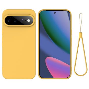 Google Pixel 11 Liquid Silikonhülle mit Handschlaufe - Gelb