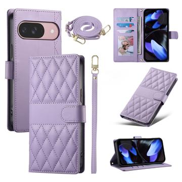 Google Pixel 11/11 Pro Luxus Gesteppte Wallet Hülle - lila