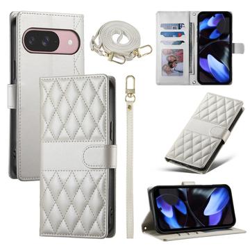 Google Pixel 11/11 Pro Luxus Gesteppte Wallet Hülle - weiß