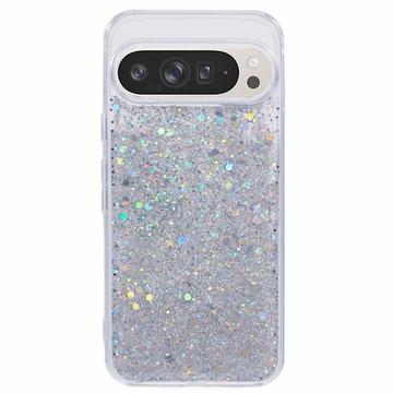Google Pixel 9 Pro XL Glitter Flakes TPU Hülle - Silber