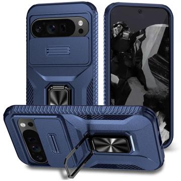 Google Pixel 9 Pro XL Drehring-Hybrid Hülle mit Kameraschutz - Blau