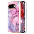 Google Pixel 9a Galvanisierte IMD TPU-Hülle mit Marmormuster
