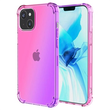 Gradient Stoßfeste iPhone 14 TPU Hülle - Rosa / Purpur