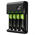 Green Cell VitalCharger Akkuladegerät mit 4x AAA Aufladbare Batterien