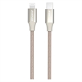 GreyLime 18W Geflochtenes USB-C / Lightning Kabel - MFi-Zertifiziert - 1m - Beige