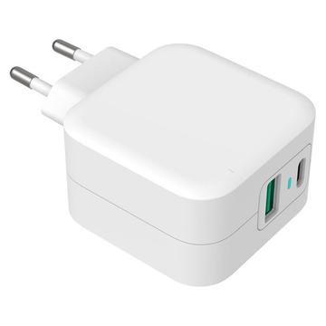 GreyLime 38W PD & QC Wandladegerät - USB-C, USB-A - Weiß