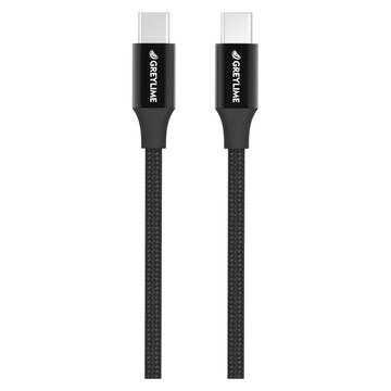 GreyLime 60W Geflochtenes USB-C / USB-C Kabel - 2m - Schwarz