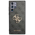 Guess 4G Big Metal Logo Samsung Galaxy S22 Ultra 5G Hybrid Hülle - Grau