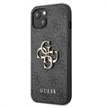 Guess 4G Big Metal Logo iPhone 13 Hybrid Case - Schwarz