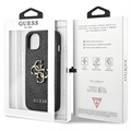 Guess 4G Big Metal Logo iPhone 13 Hybrid Case - Schwarz