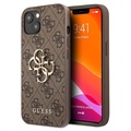 Guess 4G Big Metal Logo iPhone 13 Hybrid Case - Braun