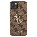 Guess 4G Big Metal Logo iPhone 13 Hybrid Case - Braun