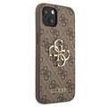 Guess 4G Big Metal Logo iPhone 13 Hybrid Case - Braun