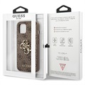 Guess 4G Big Metal Logo iPhone 13 Hybrid Case - Braun