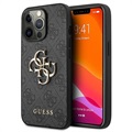 Guess 4G Big Metal Logo iPhone 13 Pro Max Hybrid Case - Schwarz