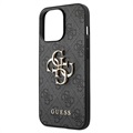 Guess 4G Big Metal Logo iPhone 13 Pro Max Hybrid Case - Schwarz