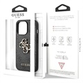 Guess 4G Big Metal Logo iPhone 13 Pro Max Hybrid Case - Schwarz