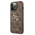 Guess 4G Big Metal Logo iPhone 13 Pro Max Hybrid Case - Braun