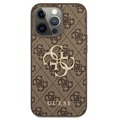 Guess 4G Big Metal Logo iPhone 13 Pro Max Hybrid Case - Braun