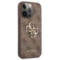 Guess 4G Big Metal Logo iPhone 13 Pro Max Hybrid Case - Braun