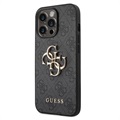 Guess 4G Big Metal Logo iPhone 14 Pro Max Hybrid Case - Schwarz