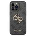 Guess 4G Big Metal Logo iPhone 14 Pro Max Hybrid Case - Schwarz