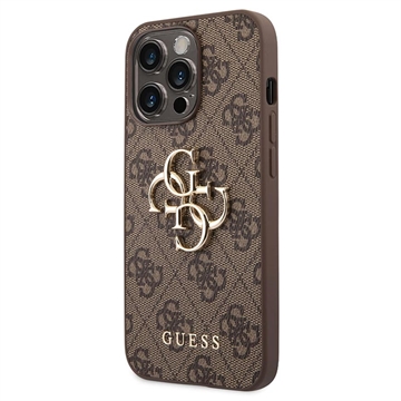 Guess 4G Big Metal Logo iPhone 14 Pro Max Hybrid Case - Schwarz