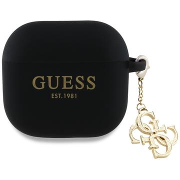 AirPods 4 Guess 4G Charm Silikonhülle - Schwarz