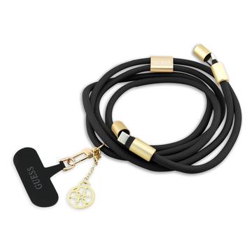 Guess 4G Charm Umhängegurt & USB-C Kabel - 1.5m - Schwarz
