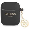 Guess 4G Charm AirPods / AirPods 2 Silikonhülle - Schwarz