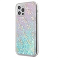 Guess 4G Liquid Glitter iPhone 12/12 Pro Hybrid Case - Rosa / Blau