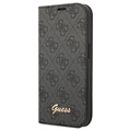Guess 4G Metal Gold Logo Samsung Galaxy S22 5G Flip Hülle - Grau