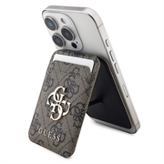 Guess 4G Metall-Logo-Kartenhalter mit Ständer - MagSafe-kompatibel - Braun