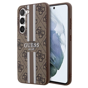 Guess 4G Printed Stripe Samsung Galaxy S23+ 5G 5G Hybrid Hülle - Braun