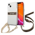 Guess 4G Script & Chain iPhone 13 Mini Hülle - Durchsichtig / Braun