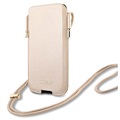 Guess Saffiano Script Logo Universal Beutel mit Gurt - S/M - Gold