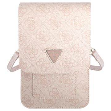 Guess 4G Triangle Logo Smartphone Schultertasche - Rosa