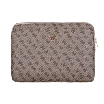 Guess 4G Reißverschlusstasche Dreieck Logo Laptop-Hülle - 14" - Braun