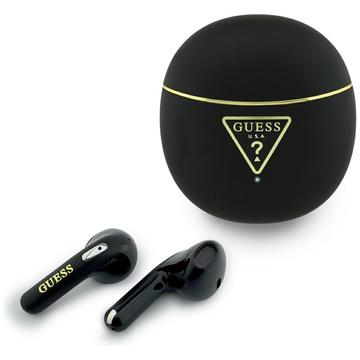 Guess Gold Line Triangle True Wireless Kopfhörer mit Ladecase - Schwarz