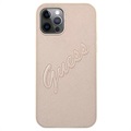 Guess Saffiano Vintage Script iPhone 12/12 Pro Hülle - Gold