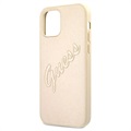 Guess Saffiano Vintage Script iPhone 12/12 Pro Hülle - Gold