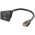 HDMI / 2x HDMI Adapter mit Vergoldeten Kontakten - 10cm