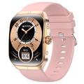 HK80 Smart Watch mit gebogenem AMOLED-Bildschirm, Bluetooth-Anruf, Gesundheitsmonitor und NFC - Gold