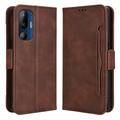 HTC U24 Pro Wallet Hülle mit Kartenhalter - Braun