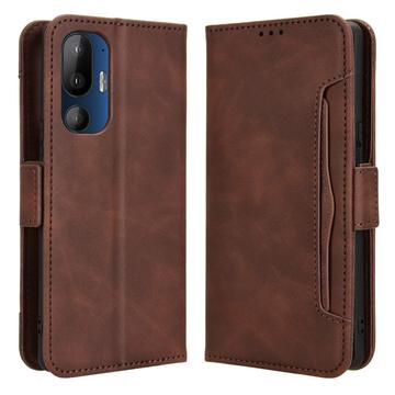 HTC U24 Pro Wallet Hülle mit Kartenhalter - Braun