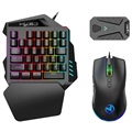 HXSJ Mobile Gaming-Set - Einhand-Tastatur, Maus, Hub - RGB
