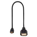 Hama Flexi-Slim MicroUSB OTG Adapterkabel - 0.15m - Schwarz